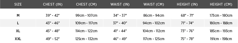 Water Rescue Drysuit Sizing
