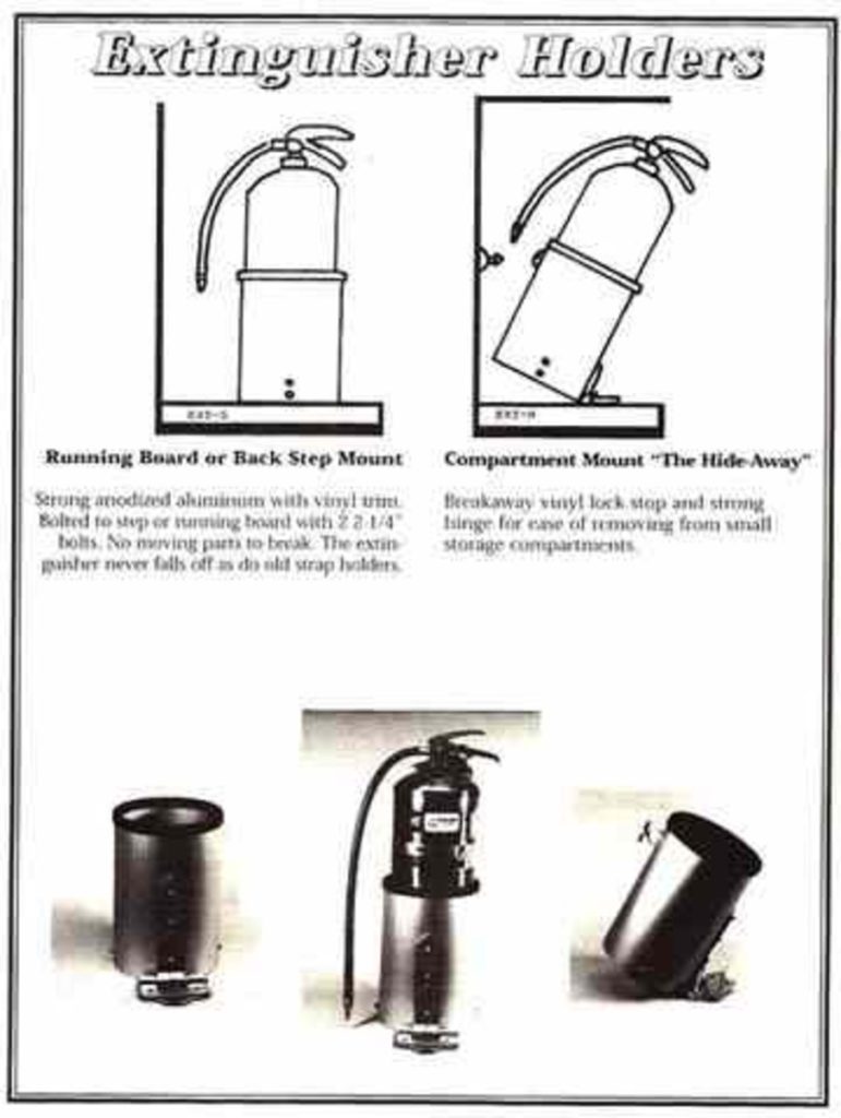 Fire Hooks Unlimited Extinguisher Holder Compartment Mount