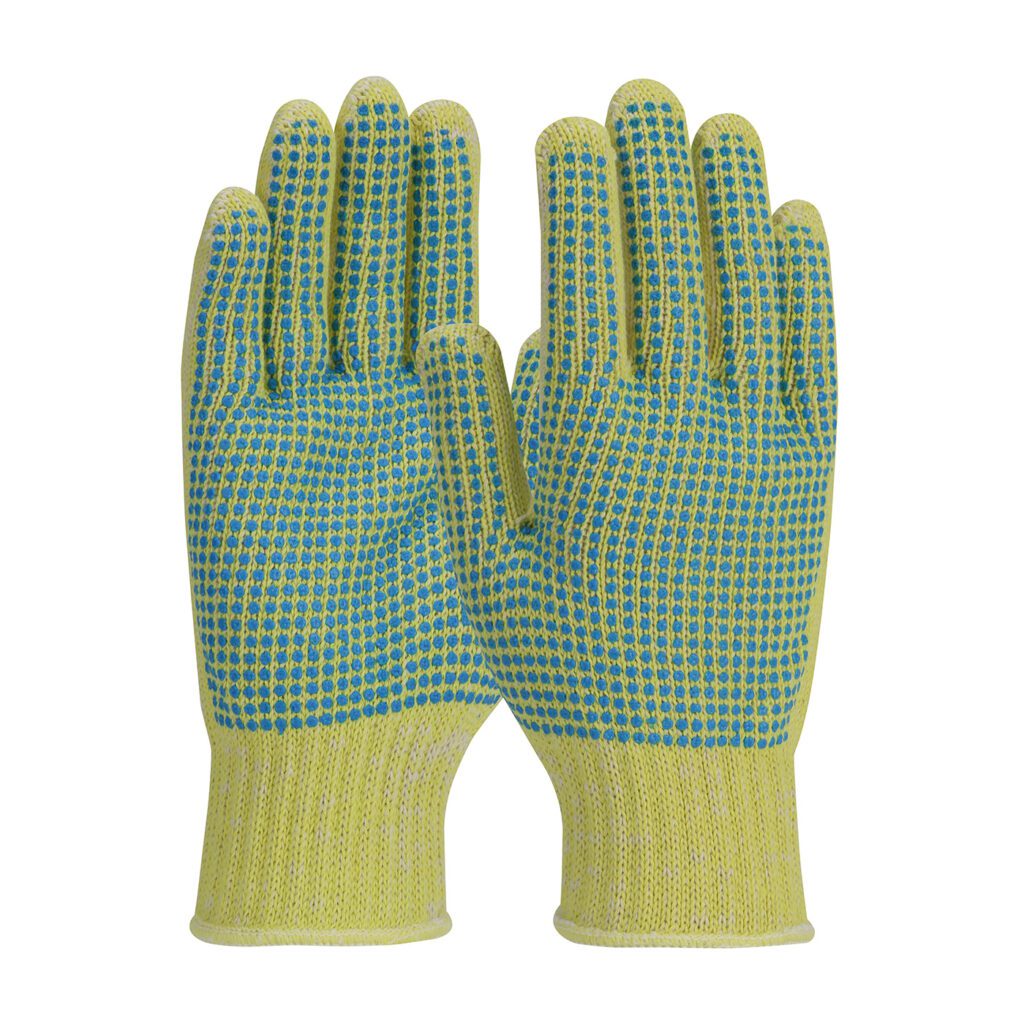 PIP Kut Gard® Seamless Knit Kevlar® / Cotton Plated Glove with Double-Sided PVC Dot Grip - Medium Weight