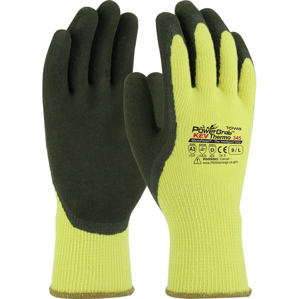PIP PowerGrab™ KEV Thermo Seamless Knit Kevlar® / Acrylic Glove with Latex Coated MicroFinish Grip on Palm & Fingers