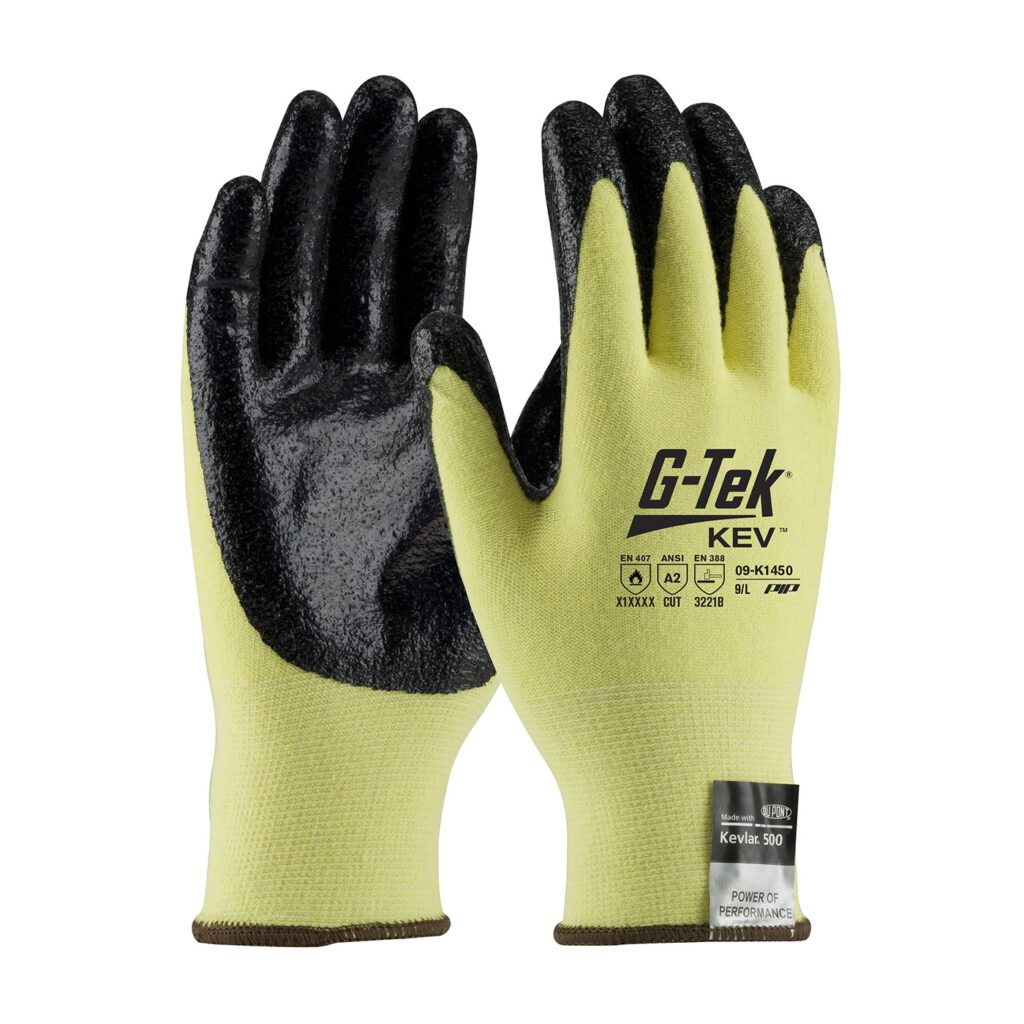 PIP G-Tek® KEV™ Seamless Knit Kevlar® / Elastane Glove with Nitrile Coated Smooth Grip on Palm & Fingertips - Medium Weight