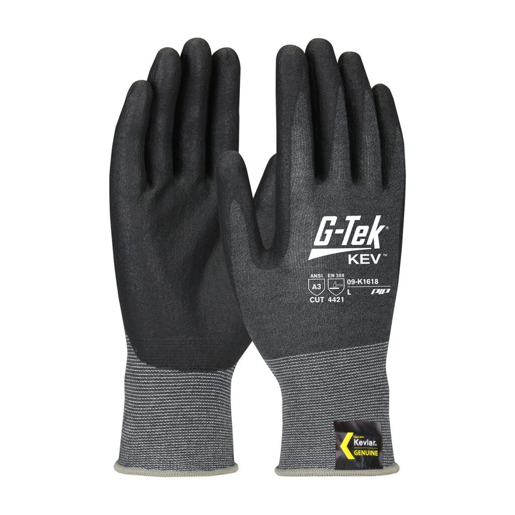 PIP G-Tek® KEV™ Seamless Knit Kevlar® Blended Glove with Nitrile Coated Foam Grip on Palm & Fingers