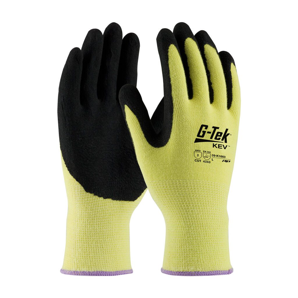 PIP G-Tek® KEV™ Seamless Knit Kevlar® Glove with Double-Dipped Nitrile Coated MicroSurface Grip on Palm & Fingers - Medium Weight
