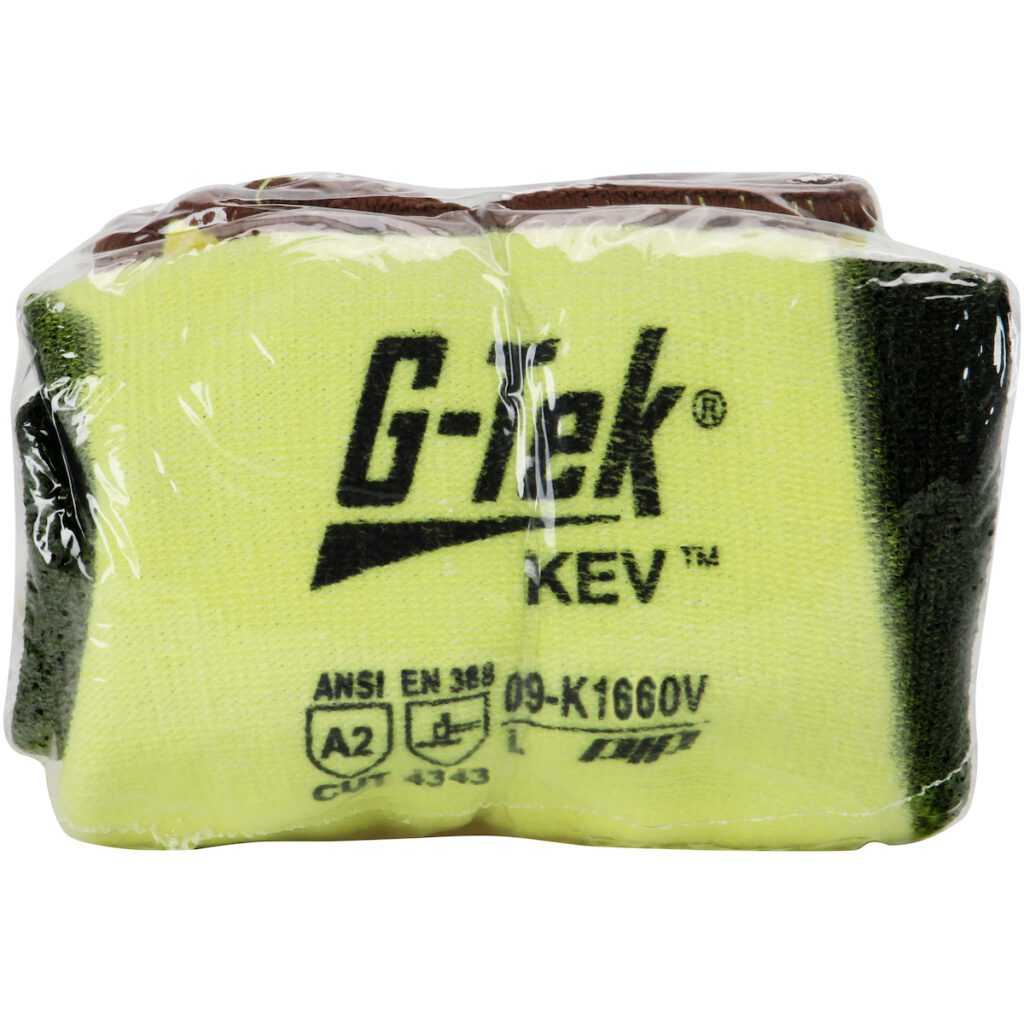 PIP G-Tek® KEV™ Seamless Knit Kevlar® Glove with Double-Dipped Nitrile Coated MicroSurface Grip on Palm & Fingers - Vend-Ready - 6 Pack
