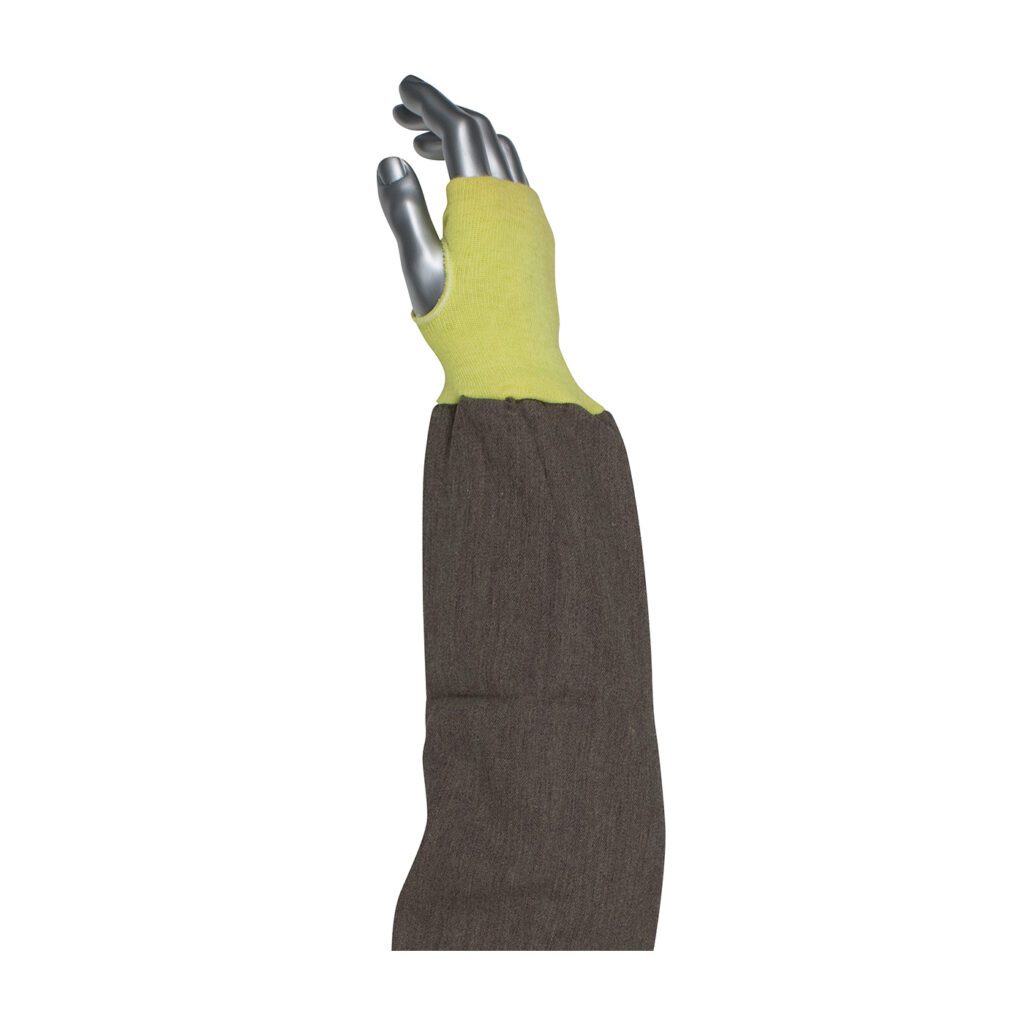 PIP Kut Gard® FR Viscose / Kevlar® Blended Sleeve with Blue/Gold Elastic End and Thumb Hole - 12 Pack
