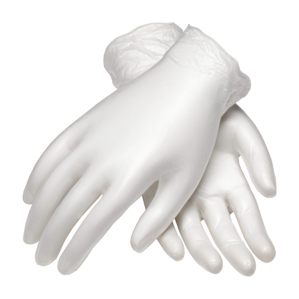 PIP CleanTeam® Single Use Class 100 Cleanroom Vinyl Glove with Finger Textured Grip - 9.5"
