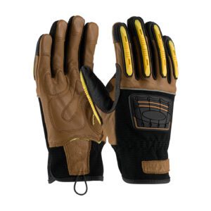 PIP® Goatskin Leather Palm Glove with Leather Back and Kevlar® Blended Liner - Dorsal TPR Impact Protection