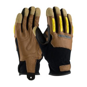 PIP® Goatskin Leather Palm Glove with Leather Back and Finger TPR Impact Protection