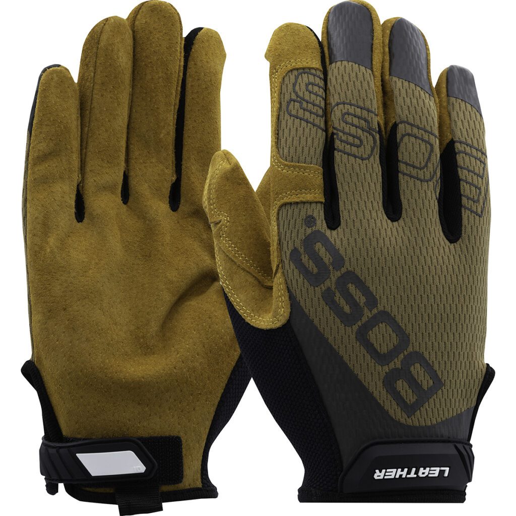 Boss® Premium Pigskin Leather Palm with Mesh Fabric Back