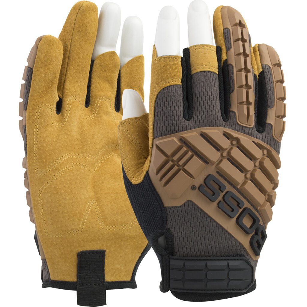 Boss® Premium Pigskin Padded Leather Palm with Mesh Fabric Back and TPR Impact Protection