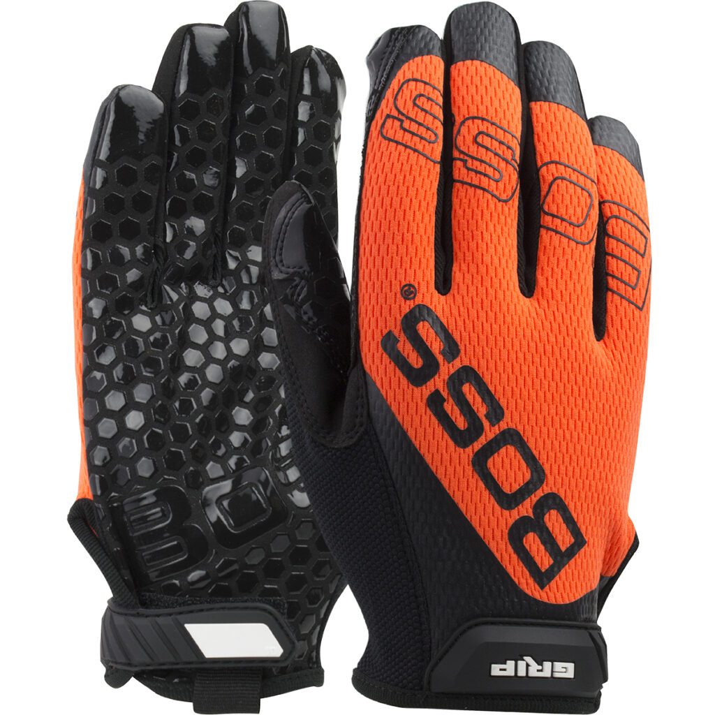 Boss® Synthetic Microfiber Palm with Silicone Grip and Hi-Vis Mesh Fabric Back