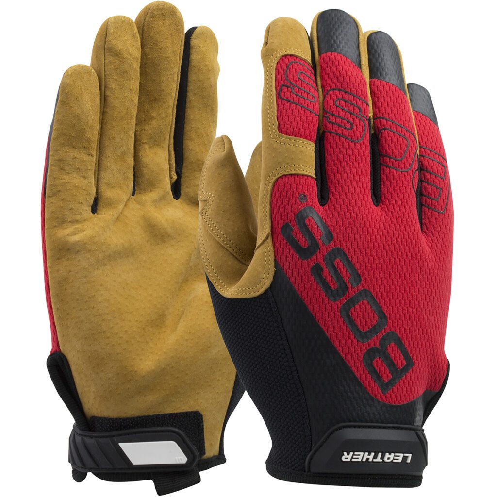 Boss® Premium Pigskin Leather Palm with Mesh Fabric Back