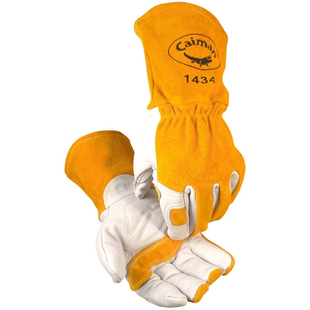 Caiman® Premium Cow Grain MIG/Stick Welder's Glove with Light Cotton/Fleece Insulation - 6 Pack
