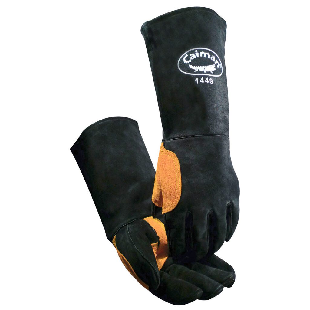 Caiman® Premium Split Cowhide Leather Welder's Glove with Foam Lining & Aluminized Insulation - 18" Length - 6 Pack