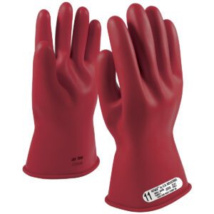 NOVAX® Class 1 Rubber Insulating Gloves with Straight Cuff - 14"