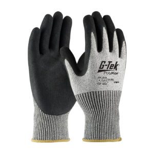 G-Tek® PolyKor® Seamless Knit PolyKor® Blended with Double-Dipped Nitrile Coated MicroSurface Grip on Palm & Fingers