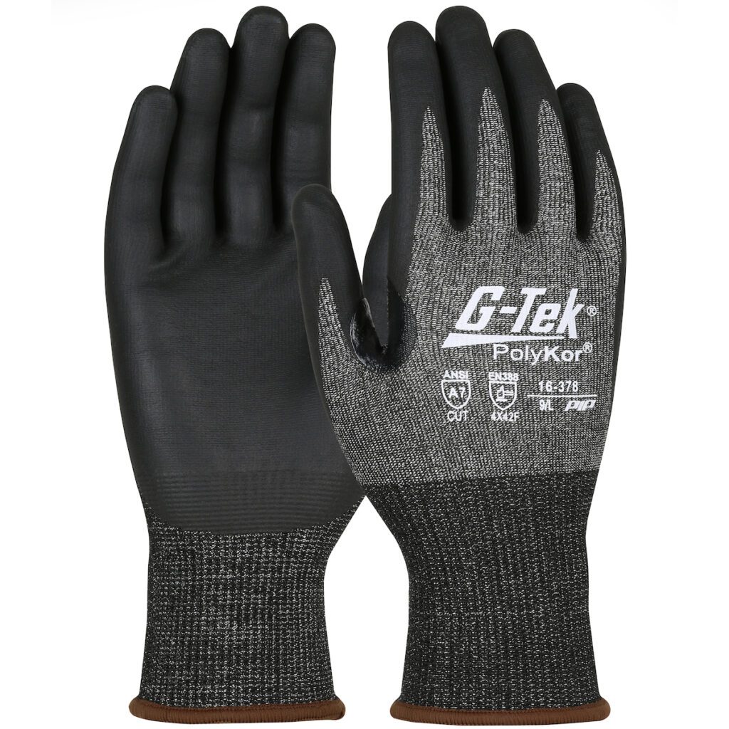G-Tek® PolyKor® Seamless Knit PolyKor® X7™ Blended Glove with Nitrile Coated Foam Grip on Palm & Fingers - Touchscreen Compatible