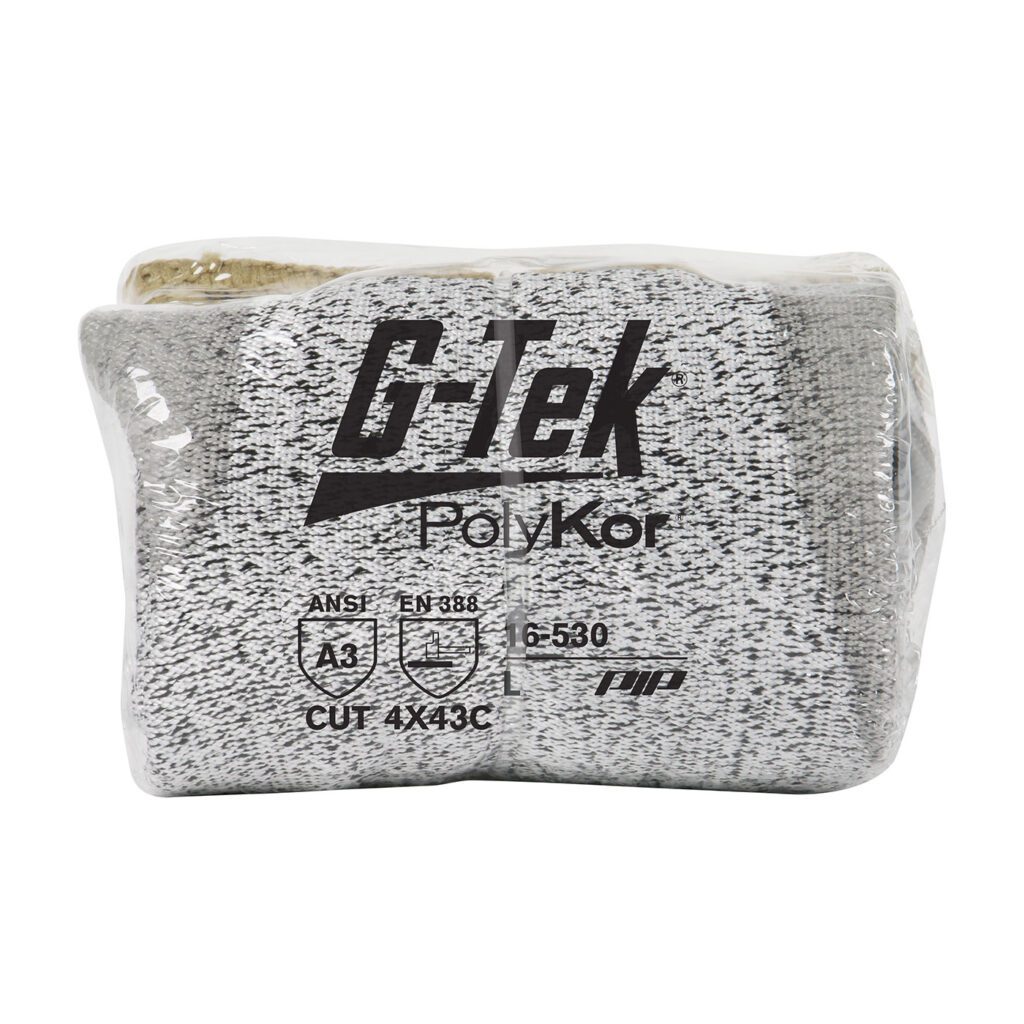 G-Tek® PolyKor® Seamless Knit PolyKor® Blended Glove with Polyurethane Coated Flat Grip on Palm & Fingers - Vend-Ready