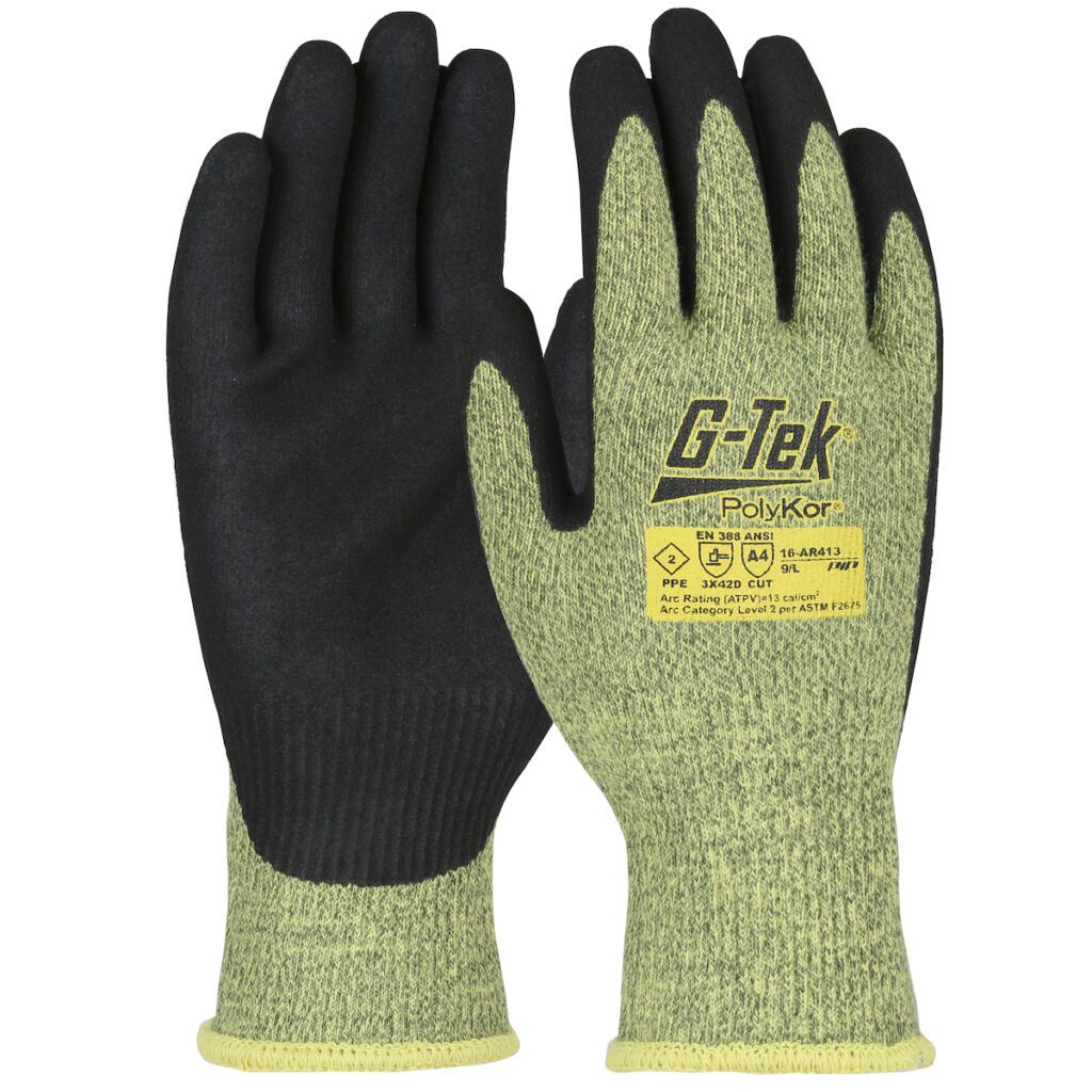 G-Tek® PolyKor® AR Seamless Knit PolyKor®/Aramid Blend Glove with Neoprene Microsurface Grip on Palm & Fingers