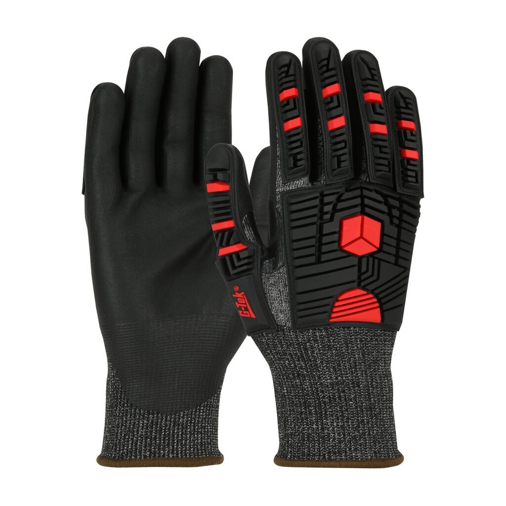 G-Tek® PolyKor® X7™ Seamless Knit PolyKor® X7™ Blended Glove with Impact Protection and NeoFoam® Coated Palm & Fingers