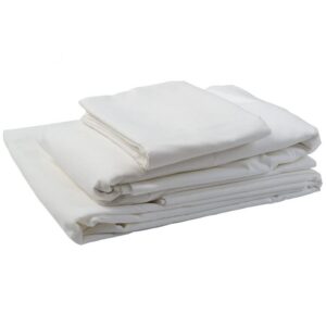 Kemp USA Hospital Bed Sheet Set, 3-PC (Flat Sheet, Fitted Sheet, Pillow Case Set), 180 Thread Sheet (80x39x7)