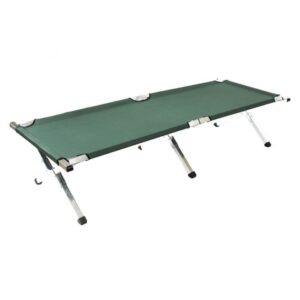Kemp USA Aluminum Military And Camping Portable Folding Cot Stretcher, Green