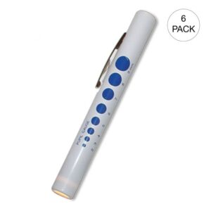 Kemp USA LED Medical Penlight, Eye Pupil Gauge, Disposable (1 Box Of 6 Pcs)