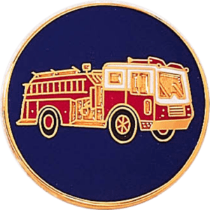 Full Color Fire Truck Circular Cap Badge by Blackinton®