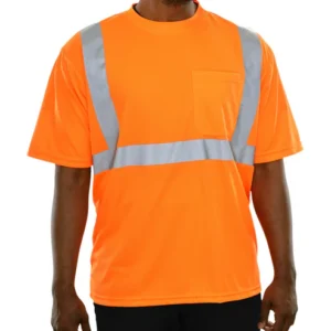 Reflective Apparel ANSI Orange Birdseye Pocket X-Back High Visibility Safety Shirt