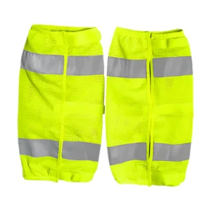 Reflective Apparel Safety Gaiters: Hi-Vis Leg Cover: Mesh Hook and Loop