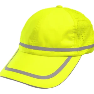 Reflective Apparel Safety Baseball: Hi-Vis Cap: Adjustable Cotton Sweatband