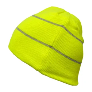 Reflective Apparel Safety Line Cuffed Beanie: Reflective Thread