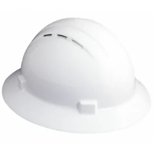 Reflective Apparel White Full Brim Vented Rachet Suspension Hard Hat