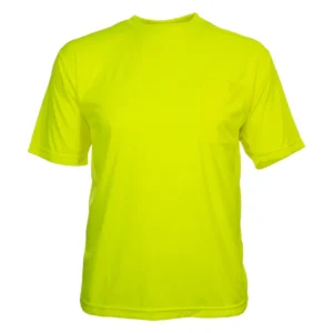 Reflective Apparel Lightweight Lime Polyester Birdseye Knit High Visibility Pocket Safety Shirt