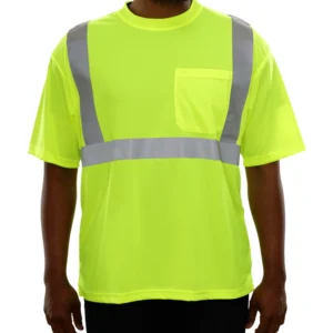 Reflective Apparel Lightweight Lime Birdseye Pocket Safety High Visibility Work Shirt