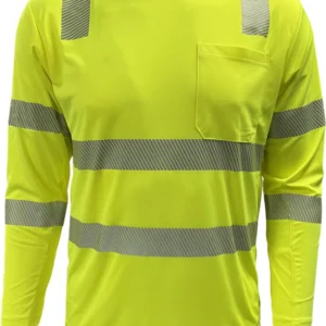 Reflective Apparel Hi-Vis Coolmax Safety Long Sleeve T-shirt with Pocket