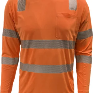 Reflective Apparel Hi-Vis Coolmax Safety Long Sleeve T-shirt with Pocket