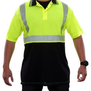 Reflective Apparel Safety Polo: HACCP Polo Shirt: Two-Tone Birdseye