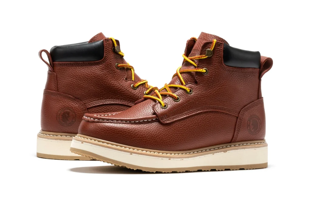 Rock Rooster Walker Men's 6 Inch Brown Soft Toe Wedge Work Boots