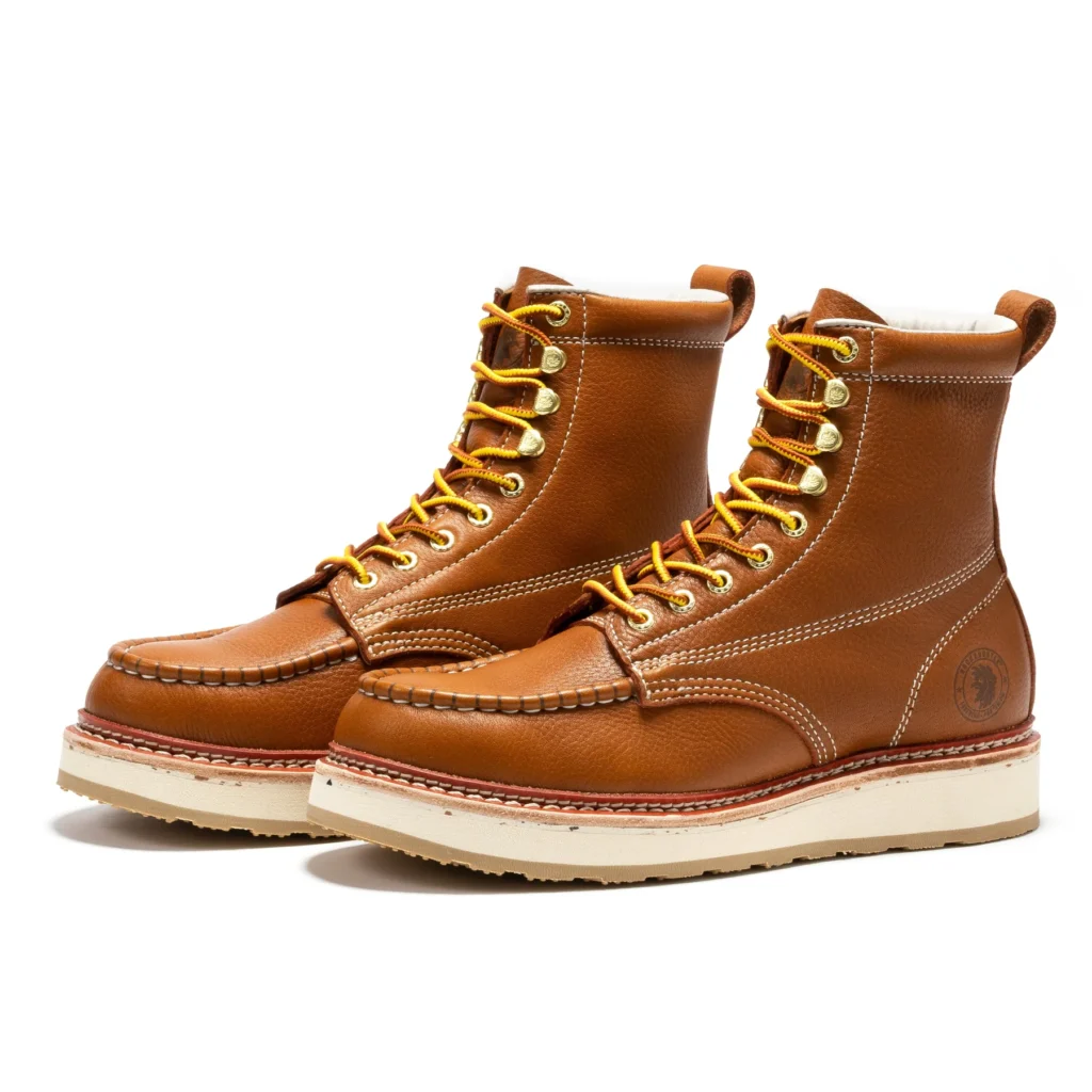 Rock Rooster Norwood Men's 6 Inch Brown Soft Toe Wedge Work Boots