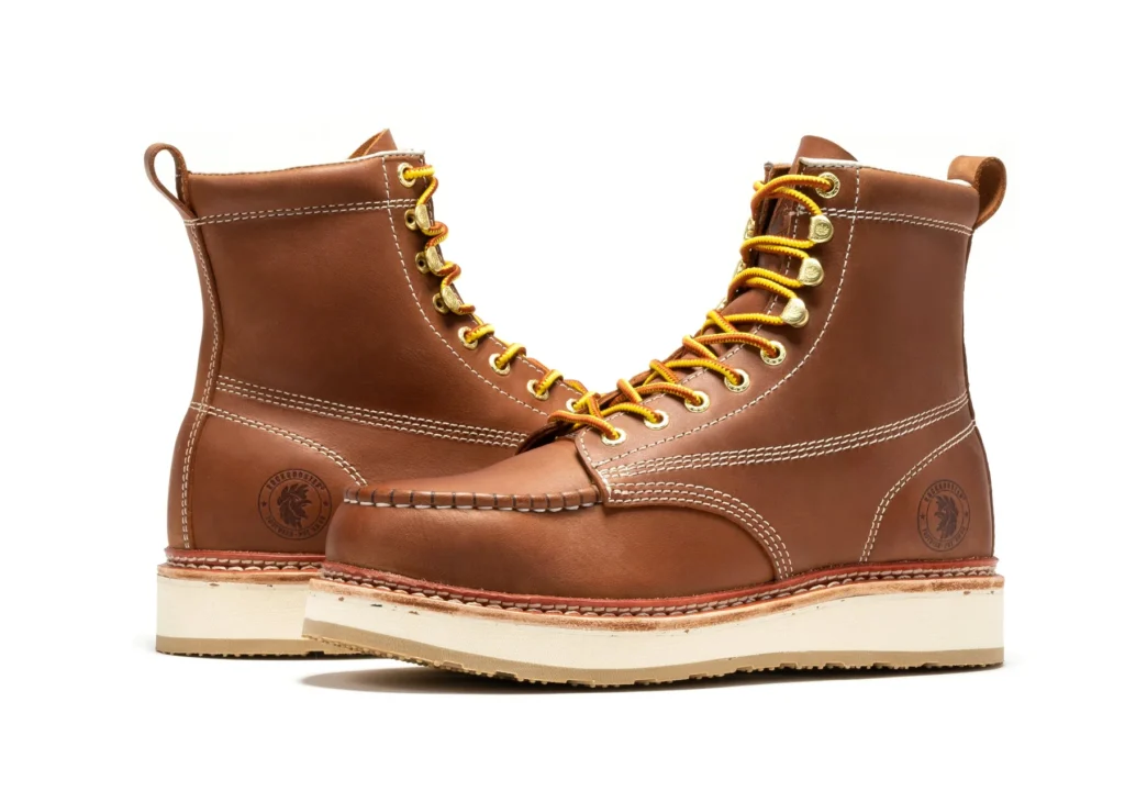 Rock Rooster Norwood Men's 6 Inch Brown Steel Toe Wedge Work Boots