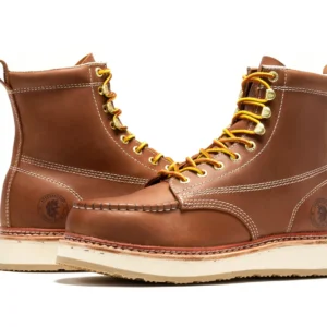 Rock Rooster Norwood Men's 6 Inch Brown Steel Toe Wedge Work Boots