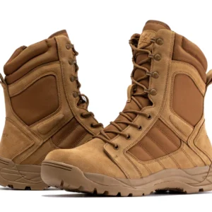 Rock Rooster Botas Pro Coyote Men's 8 Inch Side Zipper Rubber Sole Tactical Boots