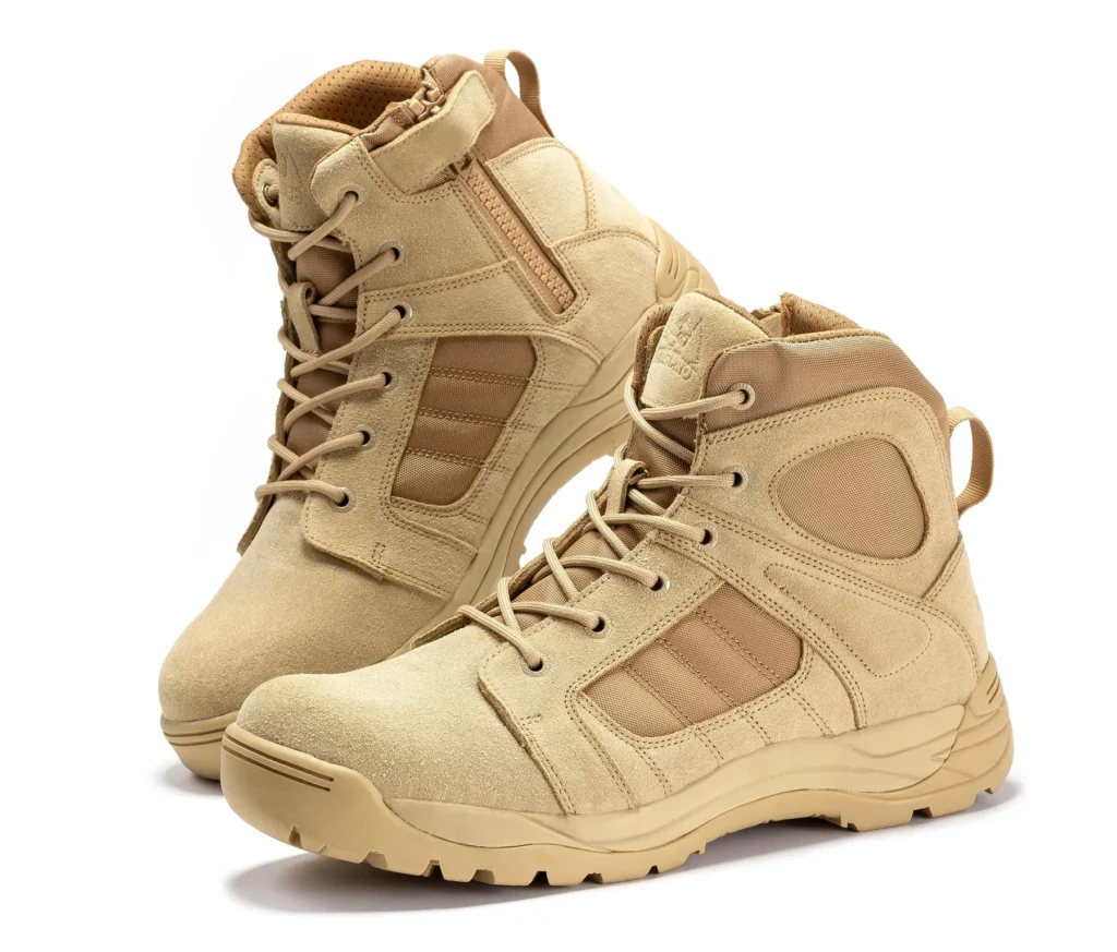 Rock Rooster Botas Pro Sand Men's 6 Inch Side Zipper Rubber Sole Tactical Boots