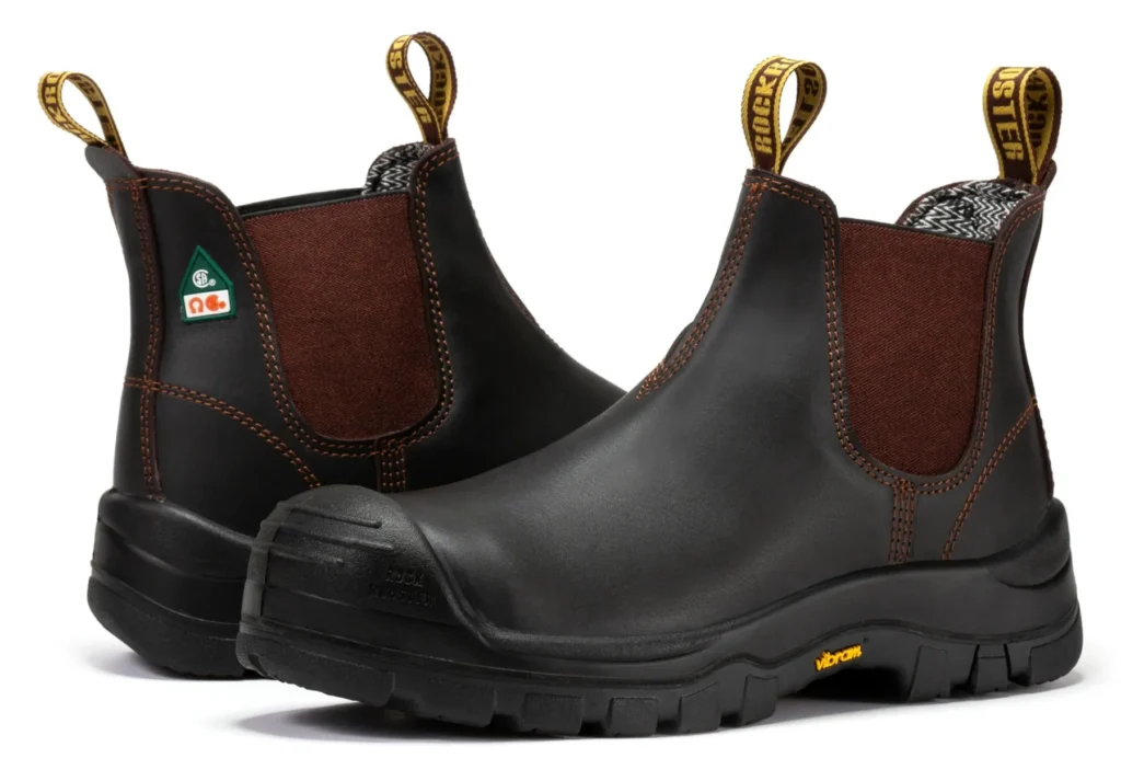 Rock Rooster Beaufort Men's Dark Brown 6 Inch Composite Toe Pull-On Leather Work Boots