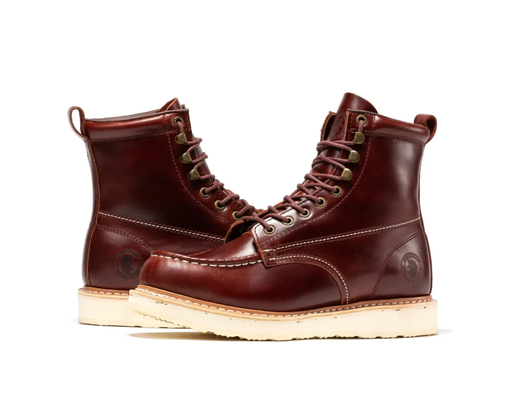 Rock Rooster Norwood Cherry Brown Men's 6 Inch Soft Toe Wedge Work Boots