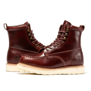 Rock Rooster Norwood Cherry Brown Men's 6 Inch Soft Toe Wedge Work Boots