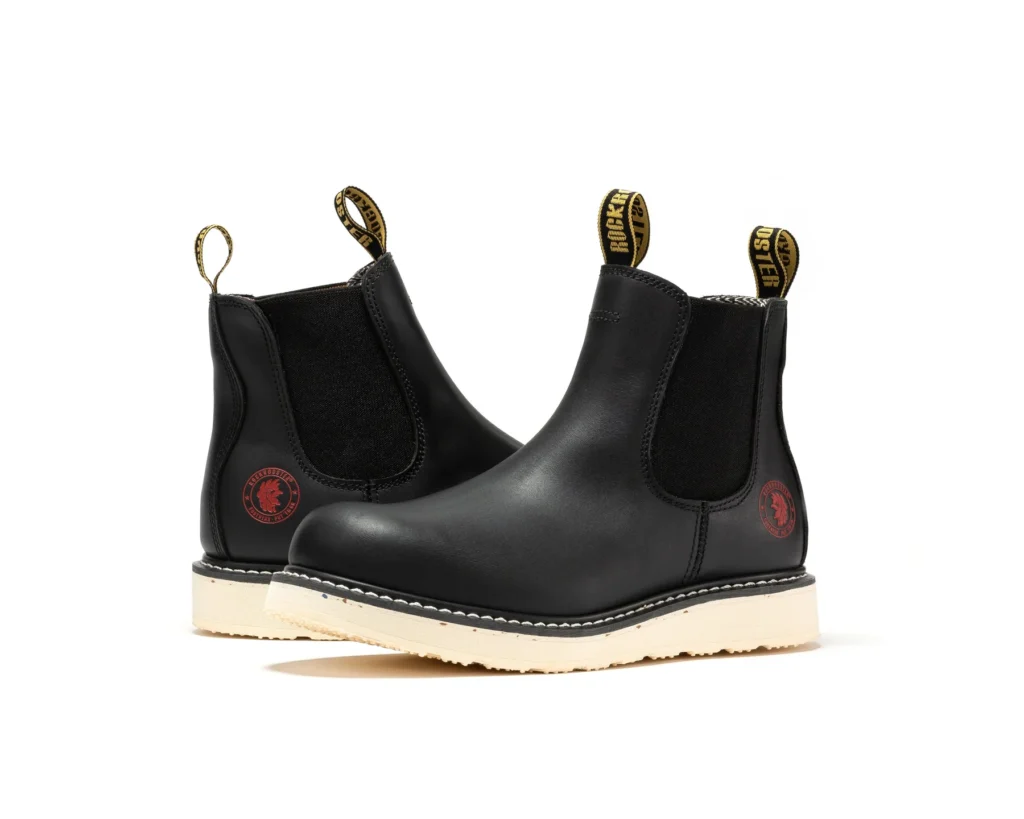 Rock Rooster Capitola Men's 6 Inch Black Wedge Work Boots