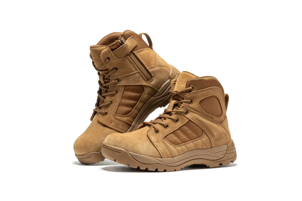Rock Rooster Botas Pro Coyote Men's 6 Inch Side Zipper Rubber Sole Tactical Boots