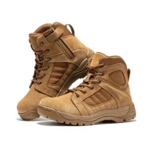 Rock Rooster Botas Pro Coyote Men's 6 Inch Side Zipper Rubber Sole Tactical Boots